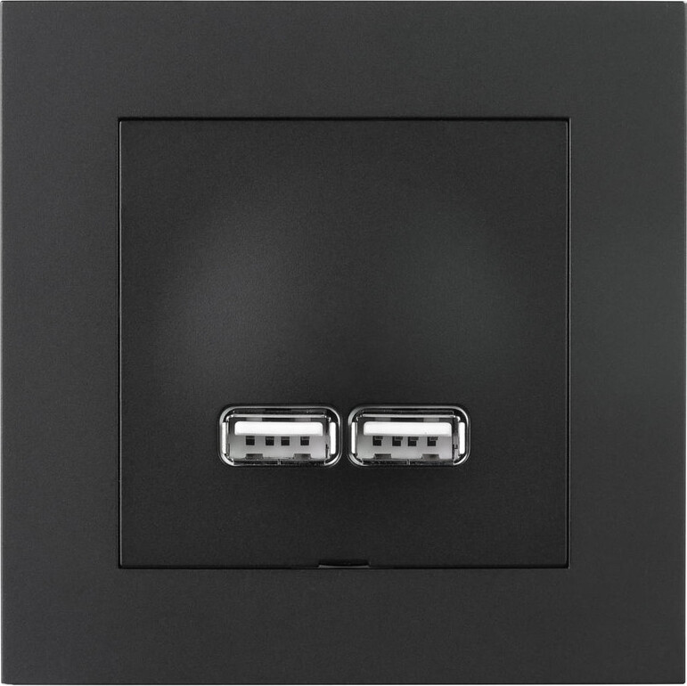 Elko USB-latauspistorasia Plus, 2,1A, musta