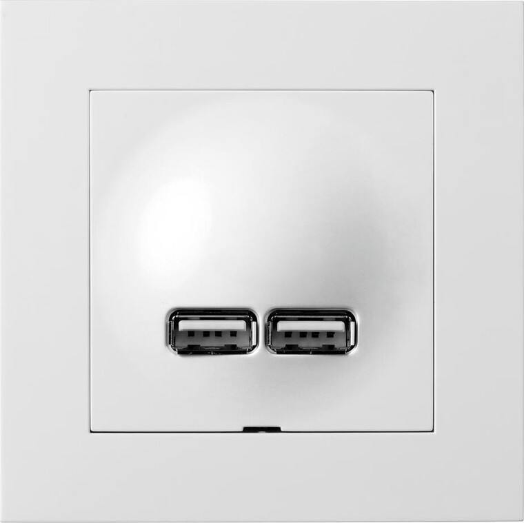 Elko USB-latauspistorasia Plus, 2,1A, valkoinen
