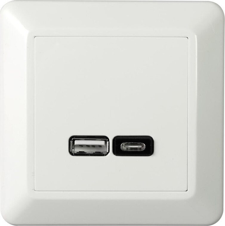 Elko USB-latauspistorasia RS16, USB-PR A+C 2,4A valkoinen