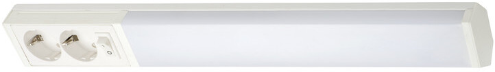 Airam LED-työpistevalaisin Handy 550 8W/830/840 550x74mm 2-osainen pistorasia+kytkin IP21 valkoinen/opaali