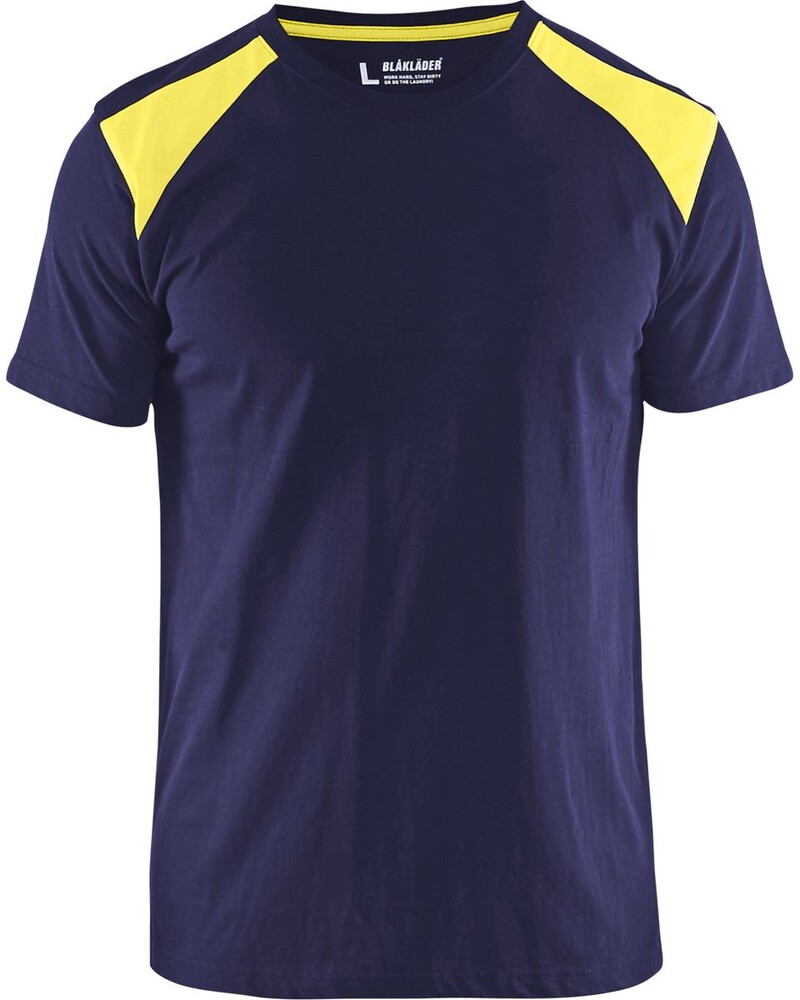 Blåkläder T-paita 3379 mariininsininen/keltainen