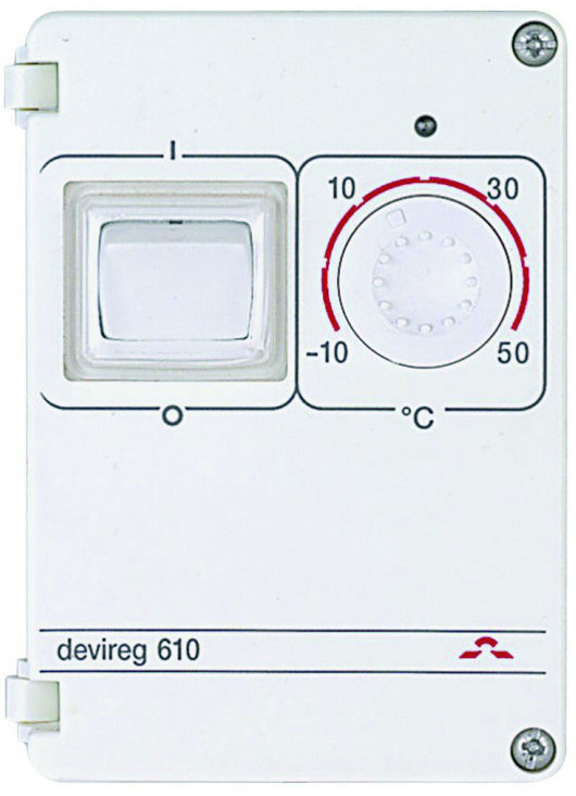 Devireg 610 Termostaatti Pinta-as. -10-+50 IP44