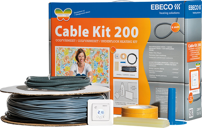 Ebeco Lämpökaapelipaketti Cable Kit 200 107m 1180W