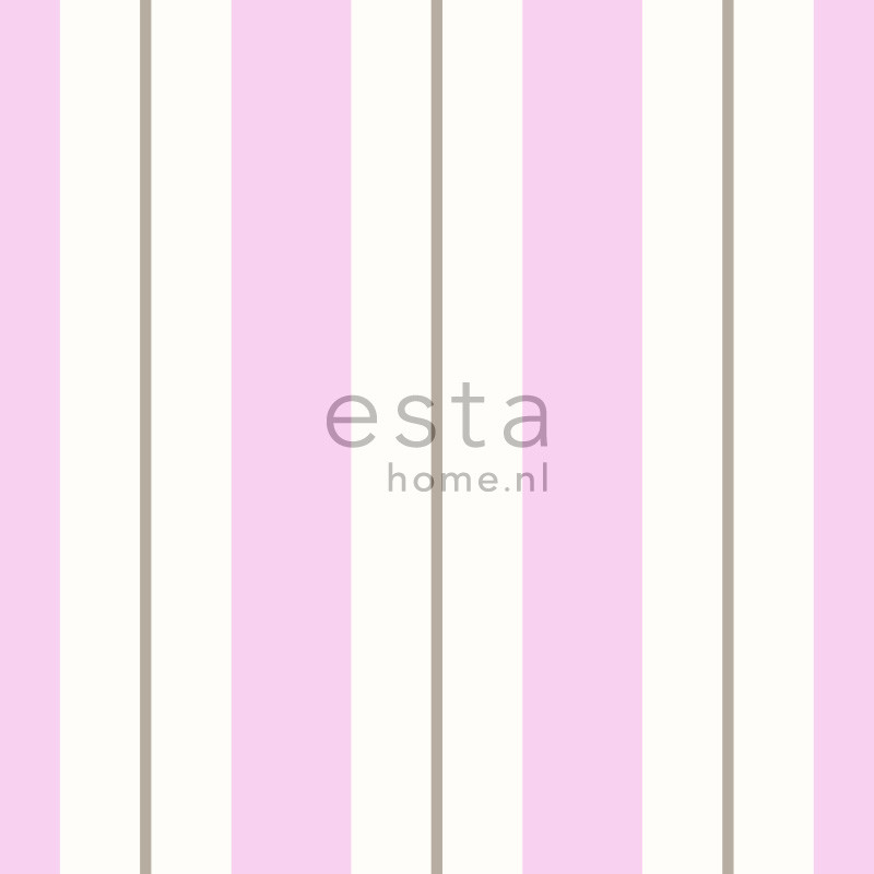 ESTA Regatta Crew Tapetti stripes vaaleanpunainen & ruskea 53 cm x 10,05 m Non-woven