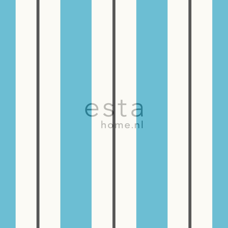 ESTA Regatta Crew Tapetti stripes turkoosi & harmaa 53 cm x 10,05 m Non-woven