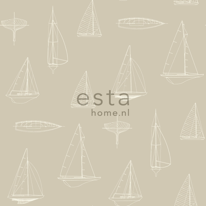 ESTA Regatta Crew Tapetti boats 136429 beige 53 cm x 10,05 m Non-woven