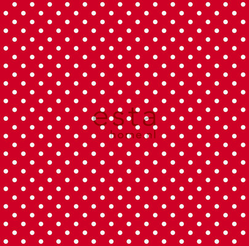 ESTA Pretty Nostalgic Tapetti dots red & valkoinen 53 cm x 10,05 m Non-woven