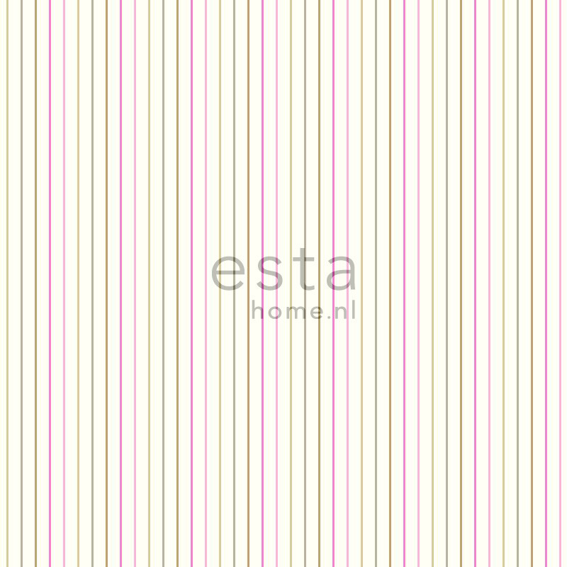 ESTA Giggle Tapetti stripes baby vaaleanpunainen 53 cm x 10,05 m Non-woven