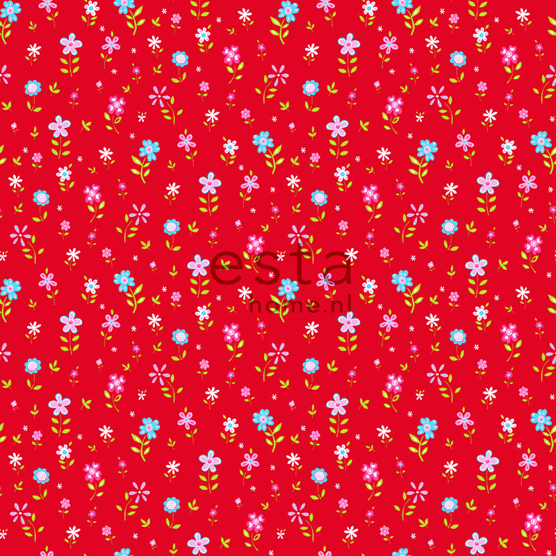 ESTA Giggle Tapetti flowers red 53 cm x 10,05 m Non-woven