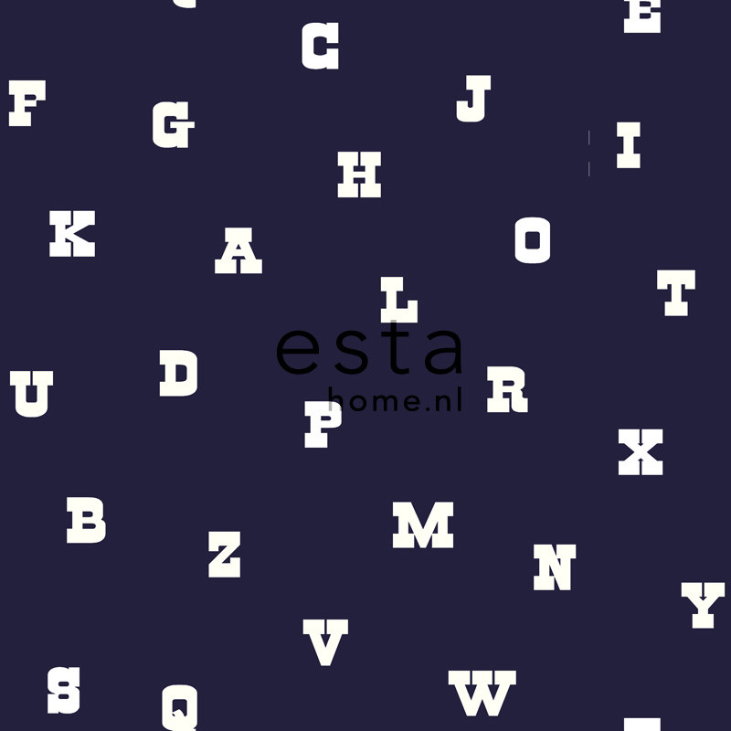 ESTA Giggle Tapetti learning the alphabet sininen 53 cm x 10,05 m Non-woven