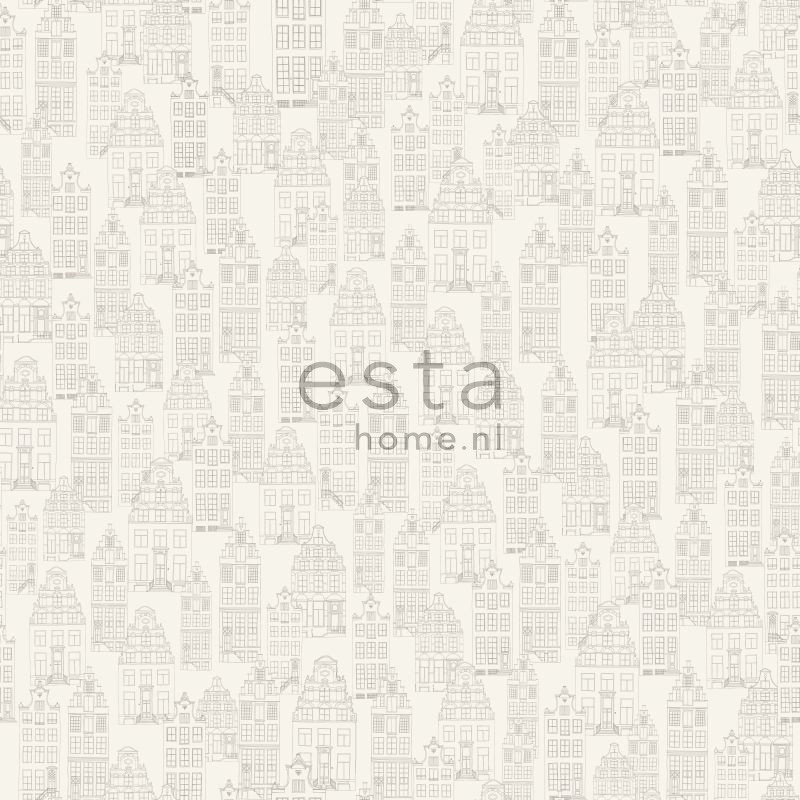 ESTA Denim & Co. Tapetti Amsterdam houses 137710 hopea 53 cm x 10,05 m Non-woven