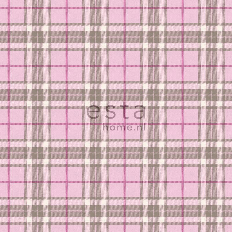 ESTA Denim & Co. Tapetti checks vaaleanpunainen 53 cm x 10,05 m Non-woven