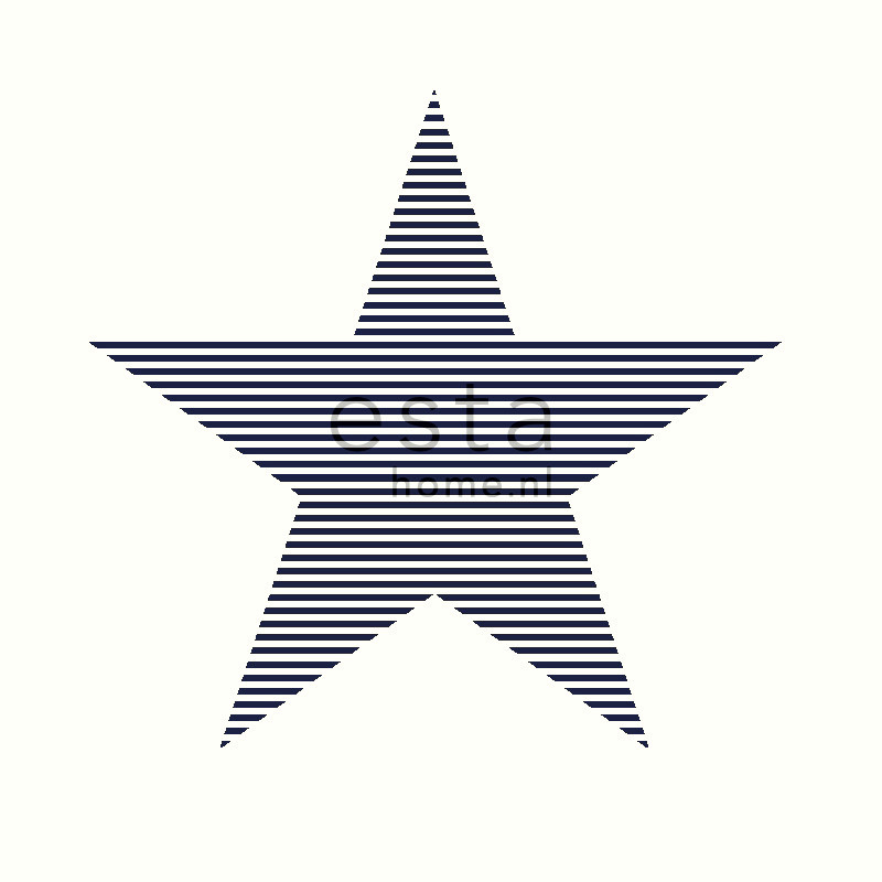 ESTA Everybody Bonjour Tapetti star with stripes tummansininen & valkoinen 53 cm x 10,05 m Non-woven