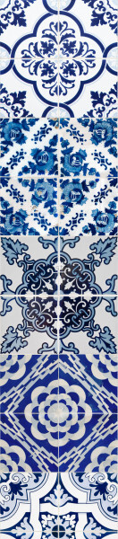 ESTA Ginger Paneelitapetti PhotoWallXL large tiles delfts sininen 46,5 cm x 8,35 m