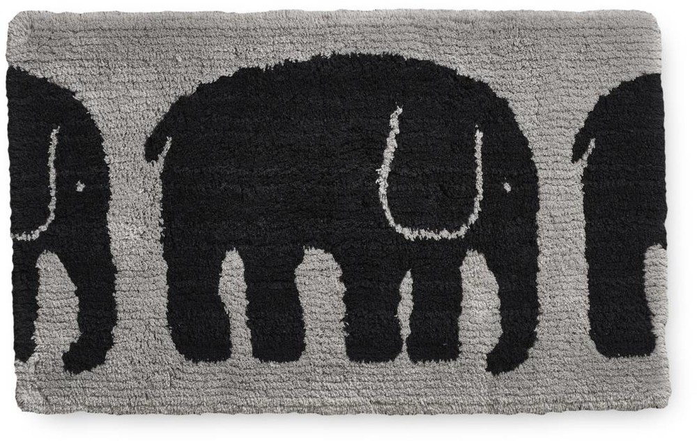 Finlayson Kylpyhuoneen matto Elefantti 50x80cm musta/harmaa