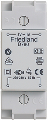 Friedland Ovikellomuuntaja DIN-Kiskoon D780 pinta-asennus 220-240/8V AC 1.0A