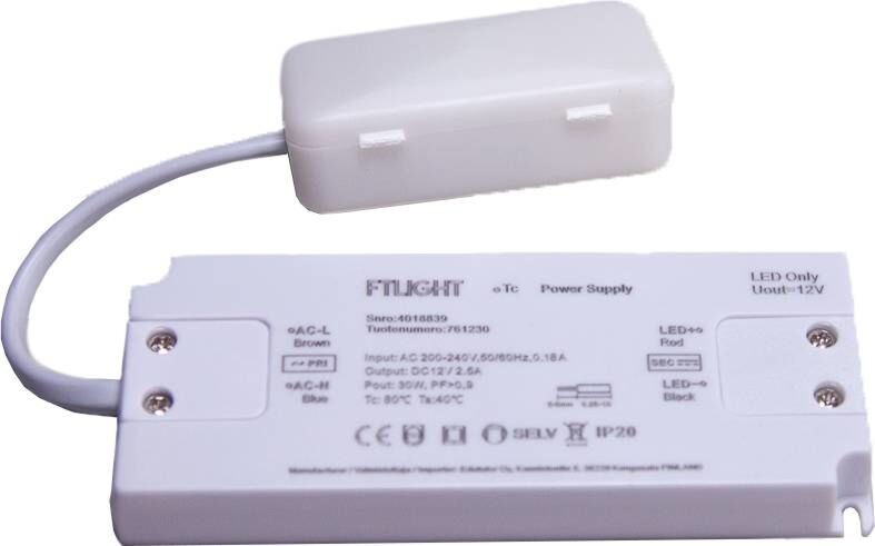 FTLight LED-vakiojännitelähde 30W 12V IP20