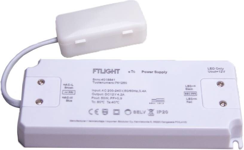 FTLight LED-vakiojännitelähde 50W 12V IP20