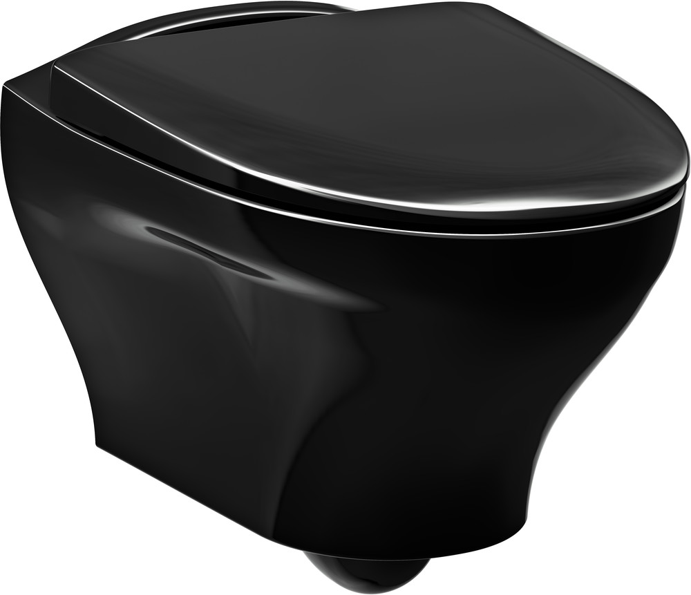 Gustavsberg Estetic 8330 Seinä-WC, Musta, Ceramic+, Softclose/Quickrelease -kannella