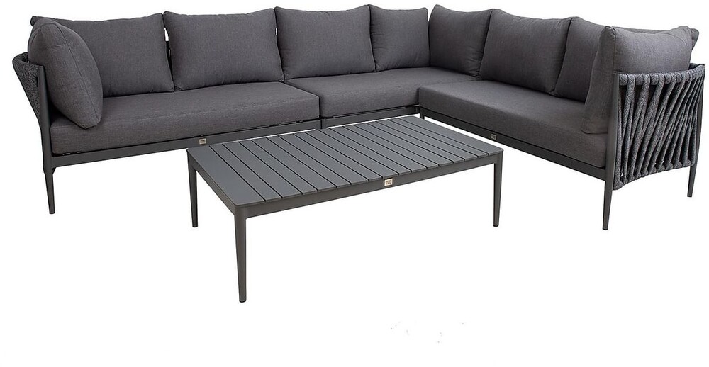 Home4you Oleskeluryhmä Bremen 6-istuttava sohva + pöytä harmaa