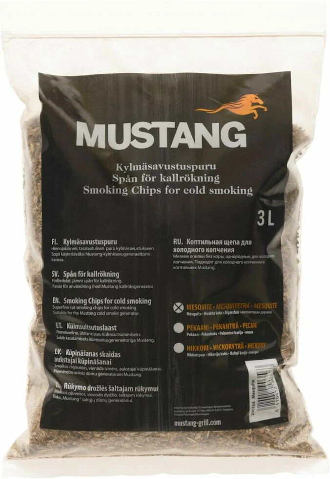 Mustang hienojakoinen savustuspuru 3l, mesquite