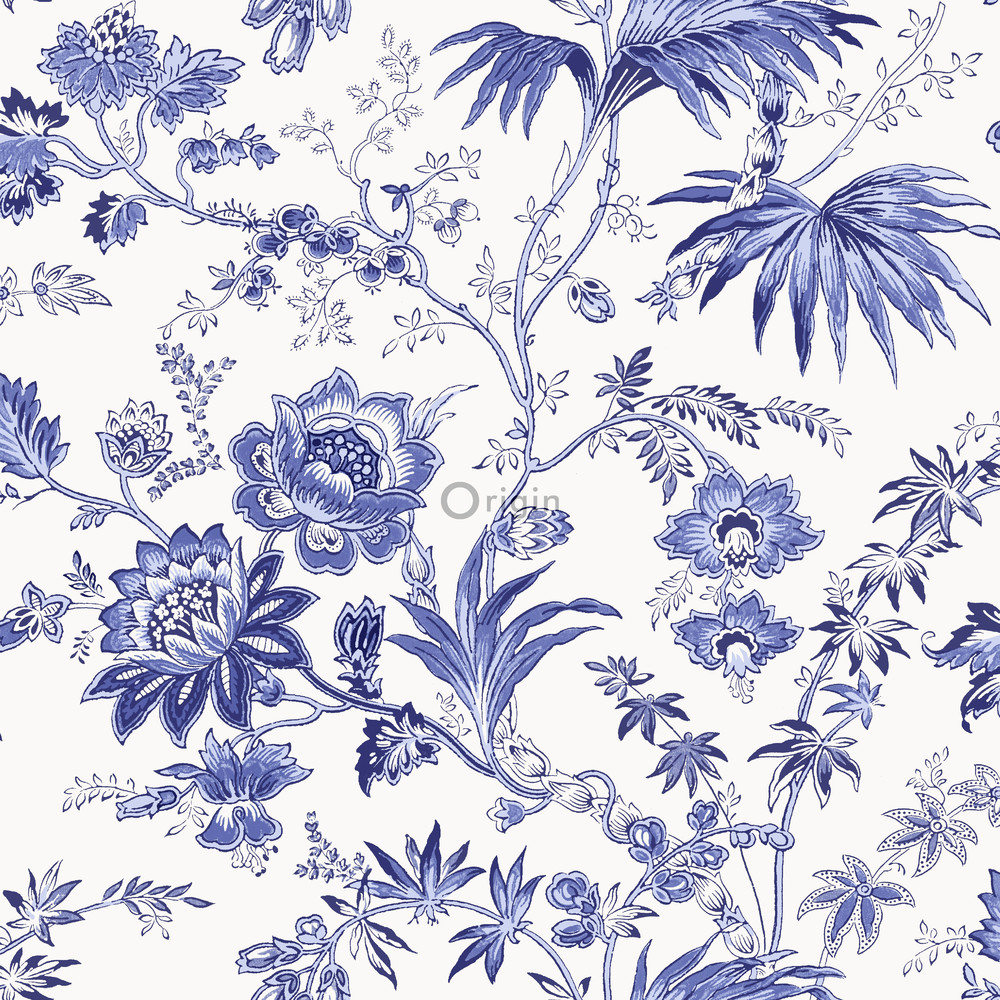 Origin Bloomingdale 326120 flowers valkoinen/sininen non-woven tapetti