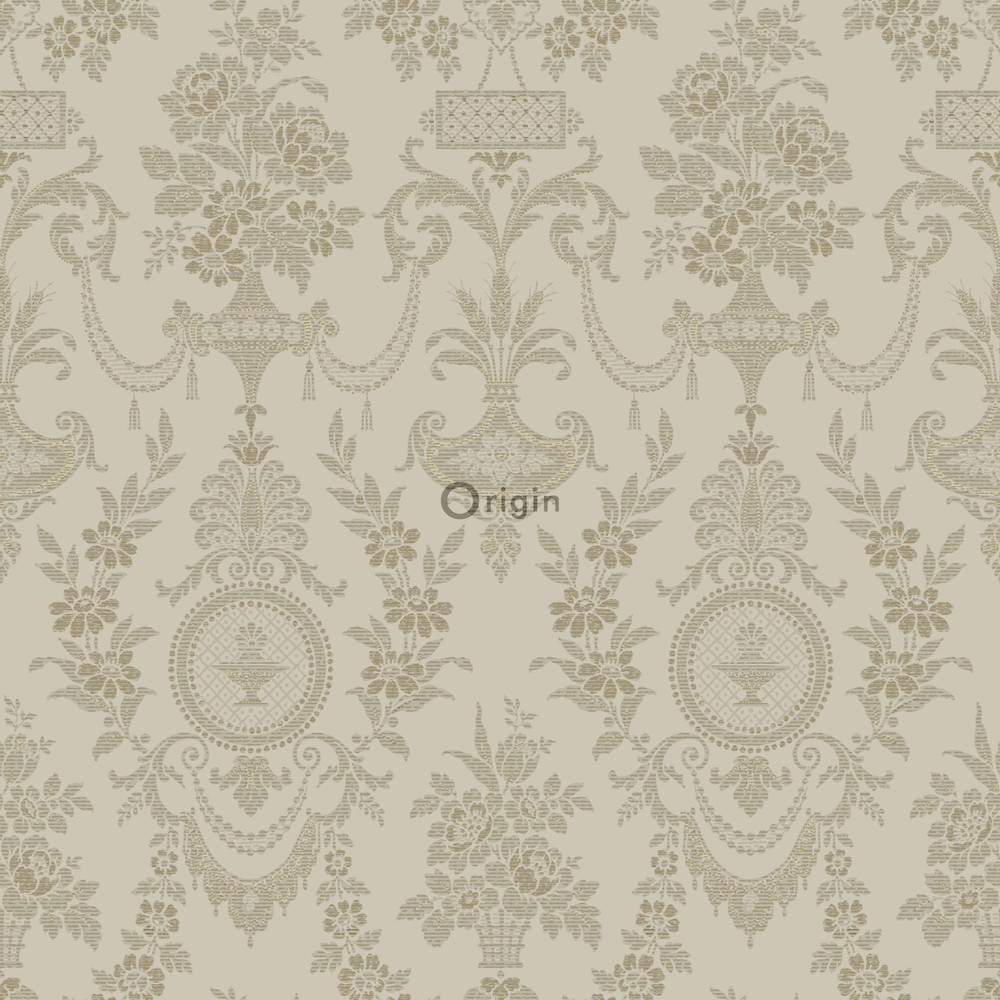 Origin Bloomingdale 326136 baroque harmaaruskea non-woven tapetti