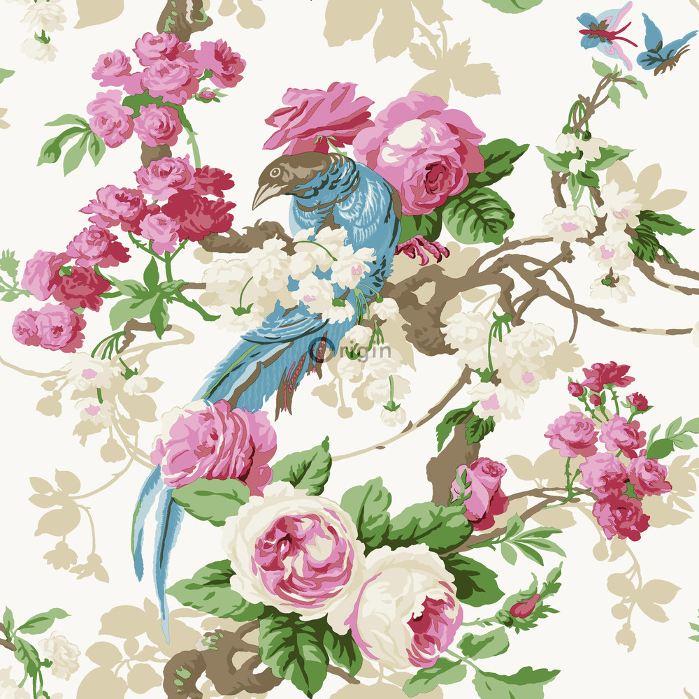 Origin Bloomingdale 326151 bird of paradise pinkki non-woven tapetti