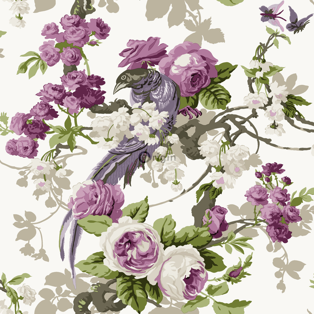 Origin Bloomingdale 326152 bird of paradise violetti non-woven tapetti