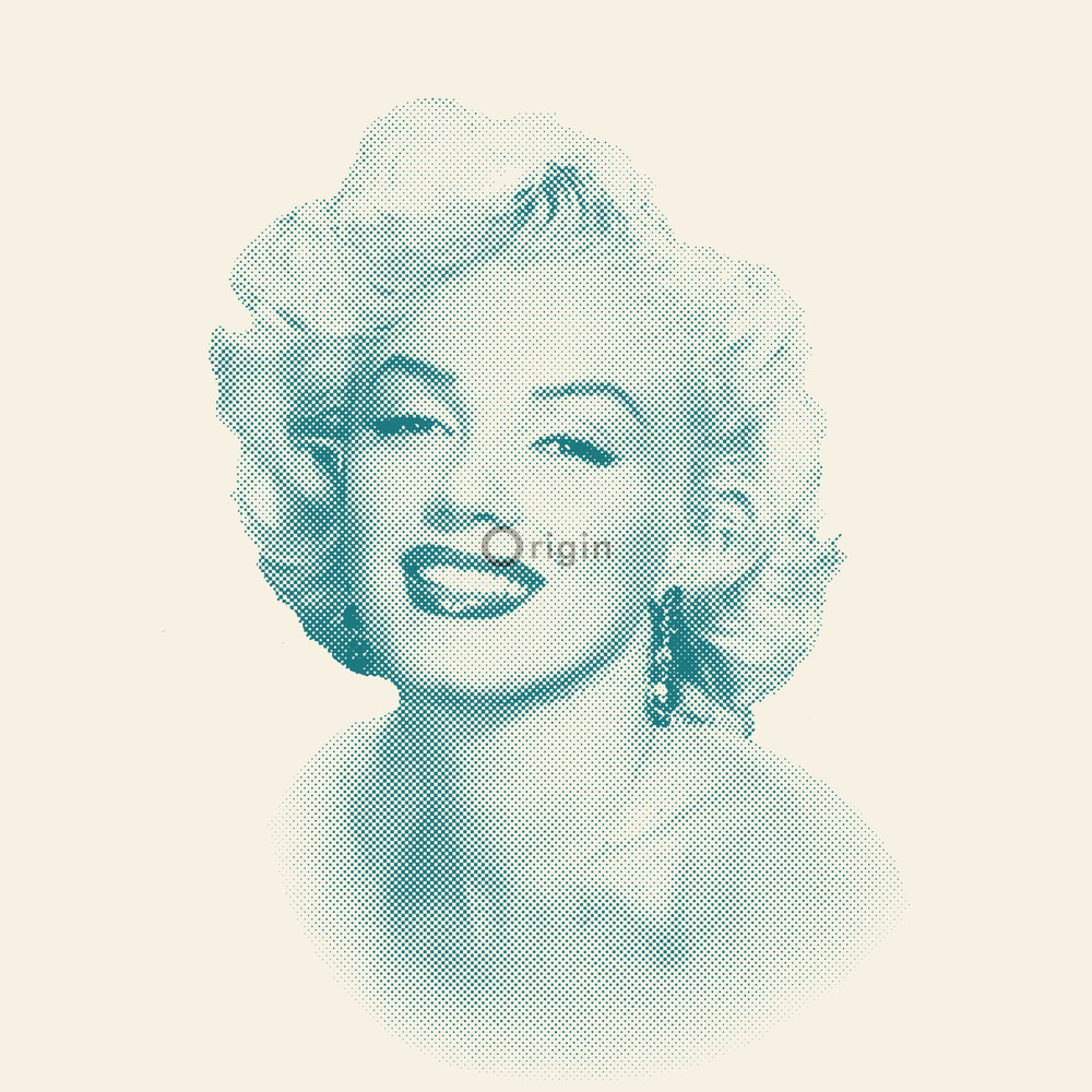 Origin Park Avenue 326349 Marilyn Monroe valkoinen/turkoosi non-woven tapetti