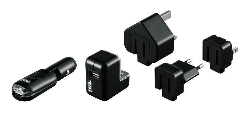 Petzl Core USB adapteri 220V ja 12V (EU/UK/US ja tup.syt. laturi)