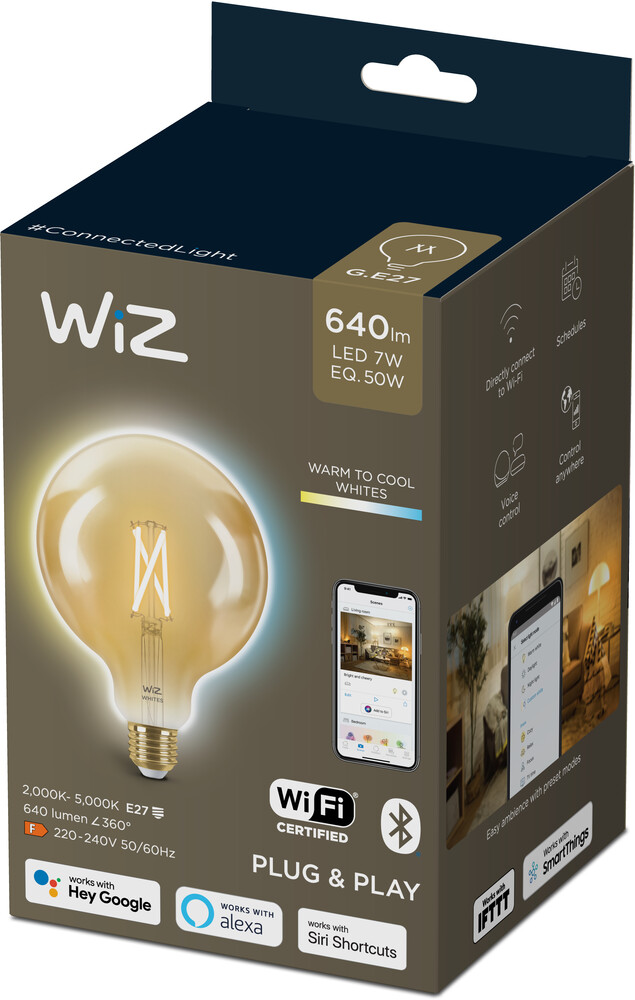 WiZ älylamppu Wi-Fi 50W G125 E27 920-50 meripihka