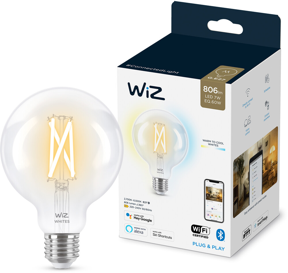 WiZ älylamppu Wi-Fi 60W G95 E27 927-65 kirkas