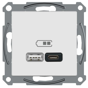 Schneider Electric Exxact USB-latauspistorasia A + C 2,4 A valkoinen