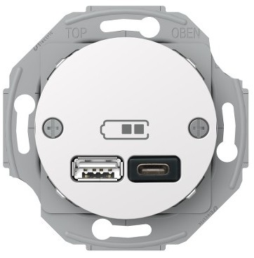 Schneider Electric Renova USB-latauspistorasia A + C 2,4 valkoinen Renova