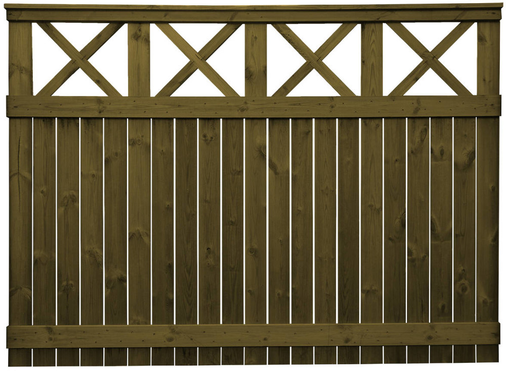 Tammiston Puu Aitaelementti Raja 1600x2200 mm pystylauta koristeristikolla vihreä A86