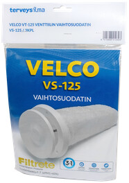 Terveysilma Vaihtosuodatin Velco VS-125, VSR-125, VLR-125 venttiileihin 3 kpl