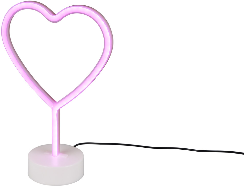 Trio Heart pöytävalaisin USB-latausportilla 1,8W LED IP20 valkoinen