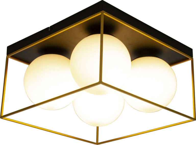 Aneta Lighting Astro Plafondi 36cm 4xE27 25W IP20 musta/kulta/opaliivalkoinen