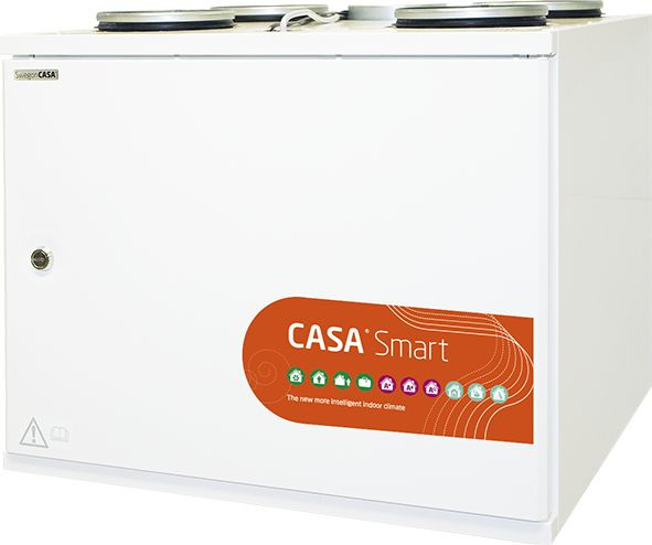 Swegon Ilmanvaihtokone Casa W5 Smart WA RH alle 250m2 30-130l/s kosteutusautomatiikka eri kätisyyksiä