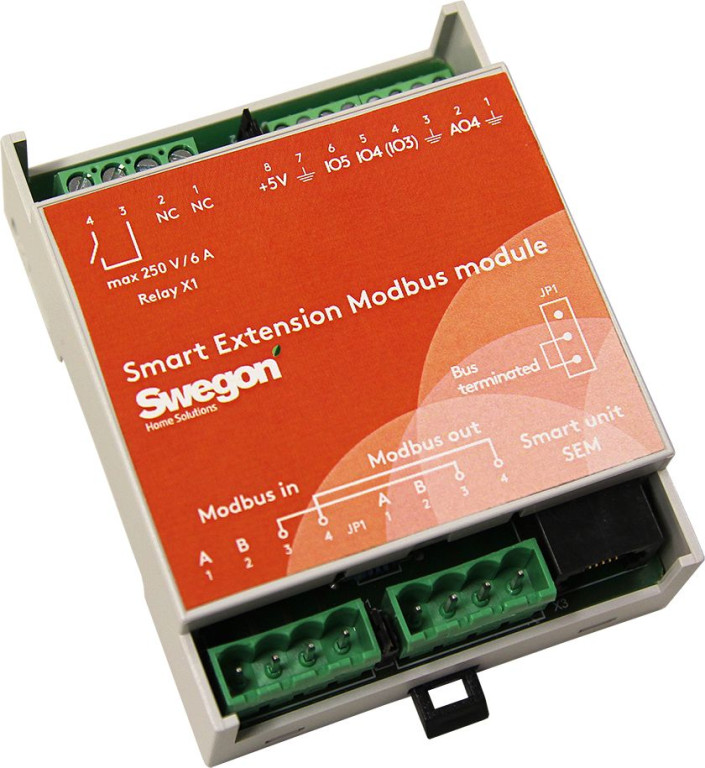 Swegon Smart ilmanvaihtokoneiden liitäntämoduuli SEM Modbus