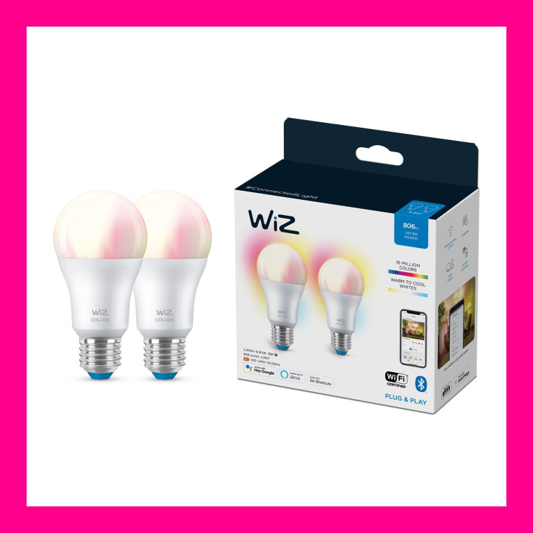 WiZ LED-älylamppu A60 Color Wi-Fi 8W E27 2kpl/pkt