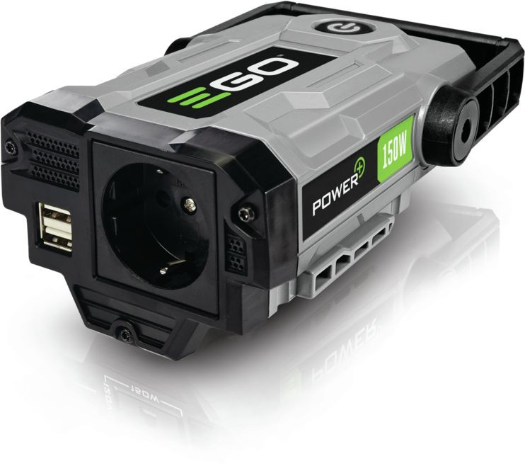 Akkukäyttöinen Ego Power Plusn invertteri 240V / 150W, 2 USB porttia
