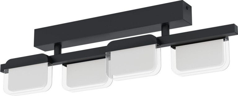 Eglo Ervidel LED-Kattovalaisin, 4-osainen, musta, himmennin