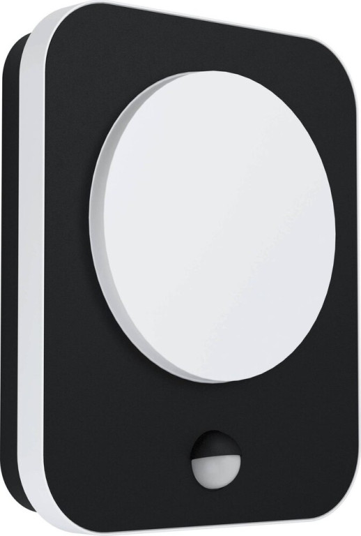 Eglo Madriz LED-Ulkoseinävalaisin, 23x19cm, musta/valkoinen, liiketunnistin