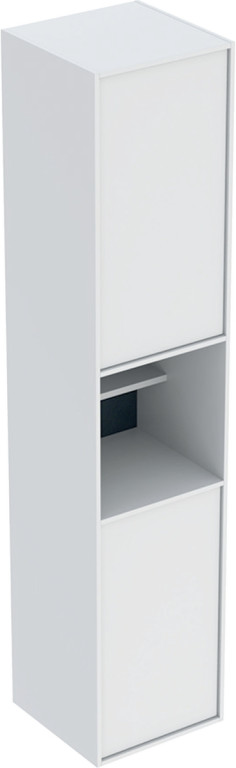 Korkea kaappi IDO Sense Art, 1725x366mm, kaksi ovea ja avohylly, valkoinen