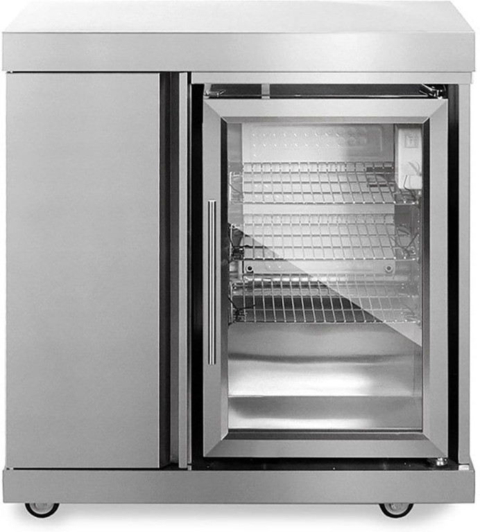 Kesäkeittiön jääkaappi säilytyskaapeilla Myoutdoorkitchen Stainless Collection