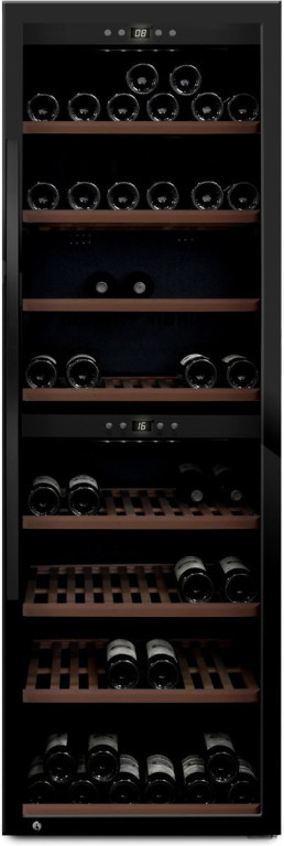 Kahden lämpötilan viinikaappi mQuvée WineExpert 180 Fullglass Black, musta
