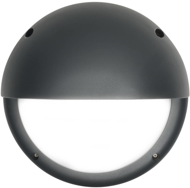 LED-ulkoseinävalaisin Airam Cestus Round Eye, 20W/840, Ø261x150mm, IP65, antrasiitti/opaali