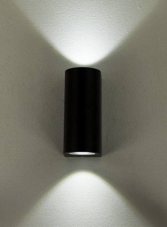 Aneta Lighting LED-ulkoseinävalaisin Union 2x3 W IP54 ylös-alasvalo musta